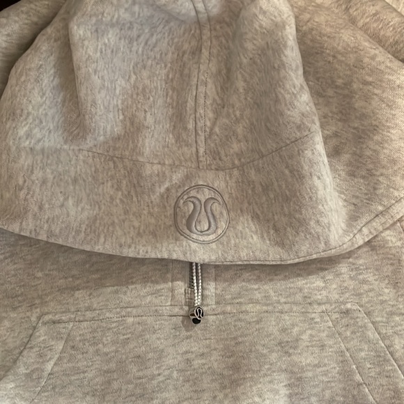 Lululemon Scuba Oversized 1/2 zip hoodie,Color:Heathered Light Grey, Size: XS/S - Picture 2 of 6